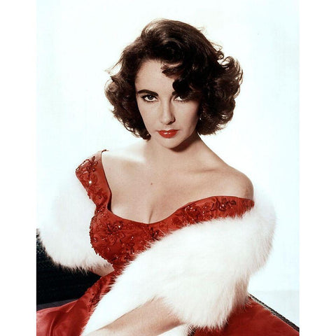 Elizabeth Taylor Gold Ornate Wood Framed Art Print with Double Matting by Hollywood Photo Archive