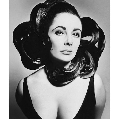 Elizabeth Taylor White Modern Wood Framed Art Print by Hollywood Photo Archive