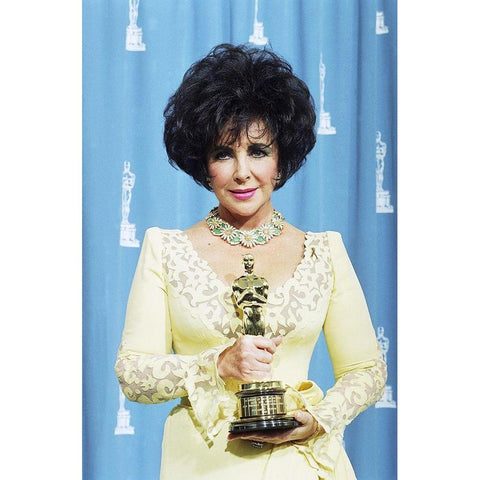 Elizabeth Taylor Black Modern Wood Framed Art Print with Double Matting by Hollywood Photo Archive