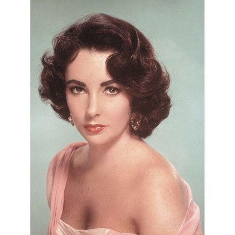 Elizabeth Taylor White Modern Wood Framed Art Print by Hollywood Photo Archive