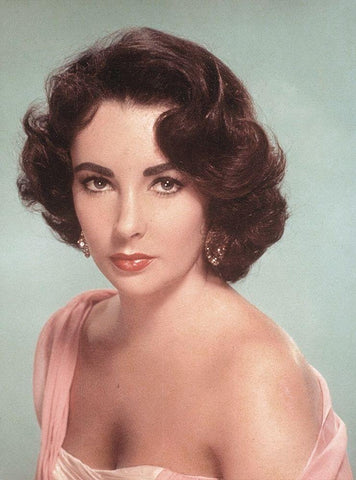 Elizabeth Taylor Black Ornate Wood Framed Art Print with Double Matting by Hollywood Photo Archive