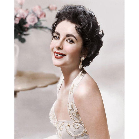 Elizabeth Taylor Gold Ornate Wood Framed Art Print with Double Matting by Hollywood Photo Archive