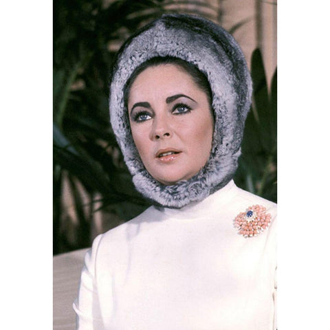 Elizabeth Taylor White Modern Wood Framed Art Print by Hollywood Photo Archive