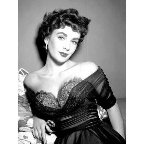 Elizabeth Taylor Gold Ornate Wood Framed Art Print with Double Matting by Hollywood Photo Archive