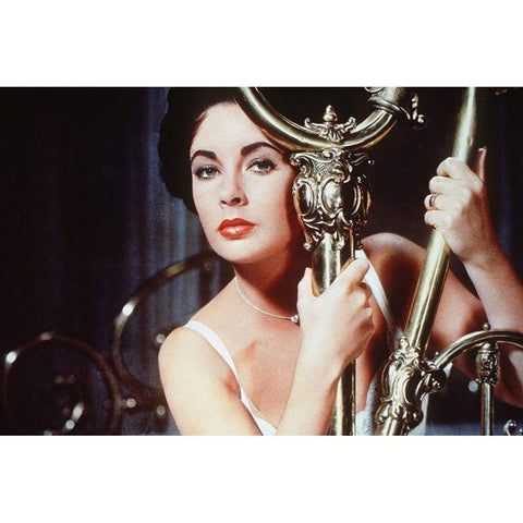 Elizabeth Taylor Gold Ornate Wood Framed Art Print with Double Matting by Hollywood Photo Archive