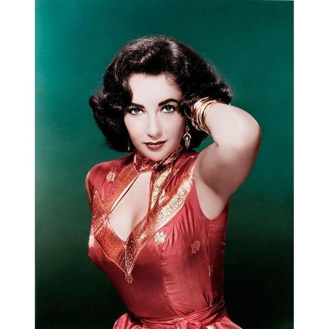 Elizabeth Taylor Gold Ornate Wood Framed Art Print with Double Matting by Hollywood Photo Archive