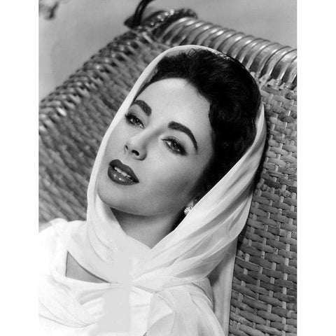 Elizabeth Taylor Black Modern Wood Framed Art Print with Double Matting by Hollywood Photo Archive