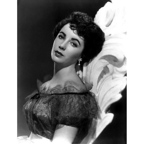 Elizabeth Taylor Gold Ornate Wood Framed Art Print with Double Matting by Hollywood Photo Archive