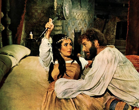 The Taming of the Shrew - Elizabeth Taylor and Richard Burton Black Ornate Wood Framed Art Print with Double Matting by Hollywood Photo Archive