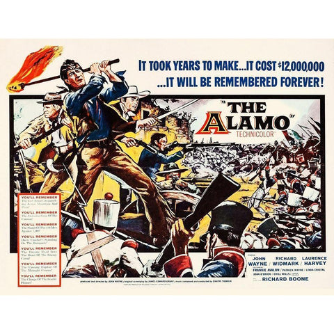 The Alamo - John Wayne Black Modern Wood Framed Art Print with Double Matting by Hollywood Photo Archive