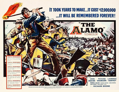 The Alamo - John Wayne Black Ornate Wood Framed Art Print with Double Matting by Hollywood Photo Archive