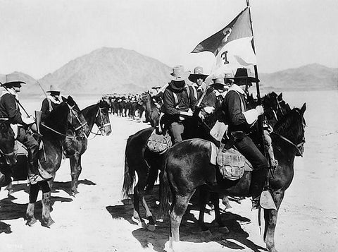 John Wayne - Fort Apache Black Ornate Wood Framed Art Print with Double Matting by Hollywood Photo Archive