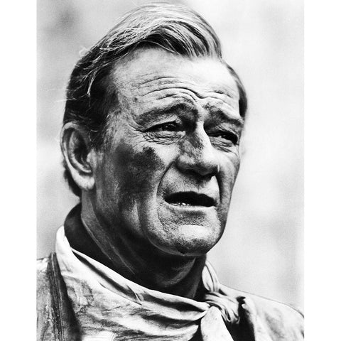 John Wayne Gold Ornate Wood Framed Art Print with Double Matting by Hollywood Photo Archive