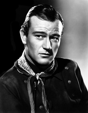 John Wayne Black Ornate Wood Framed Art Print with Double Matting by Hollywood Photo Archive