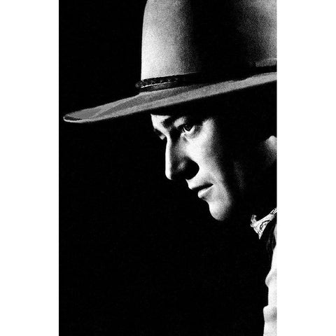 John Wayne White Modern Wood Framed Art Print by Hollywood Photo Archive