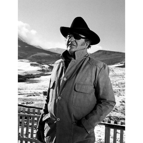 True Grit - John Wayne Black Modern Wood Framed Art Print with Double Matting by Hollywood Photo Archive