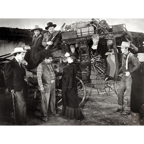 Stagecoach - John Wayne Black Modern Wood Framed Art Print with Double Matting by Hollywood Photo Archive