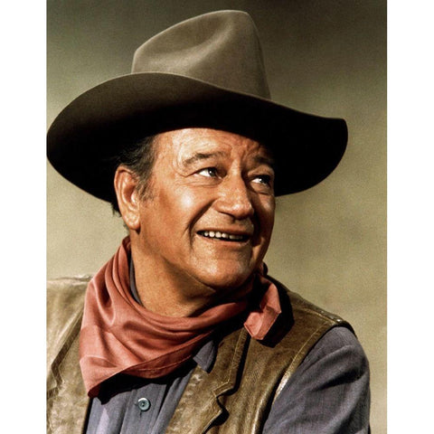 Chisum - John Wayne Black Modern Wood Framed Art Print with Double Matting by Hollywood Photo Archive