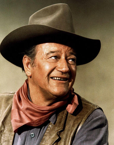 Chisum - John Wayne White Modern Wood Framed Art Print with Double Matting by Hollywood Photo Archive