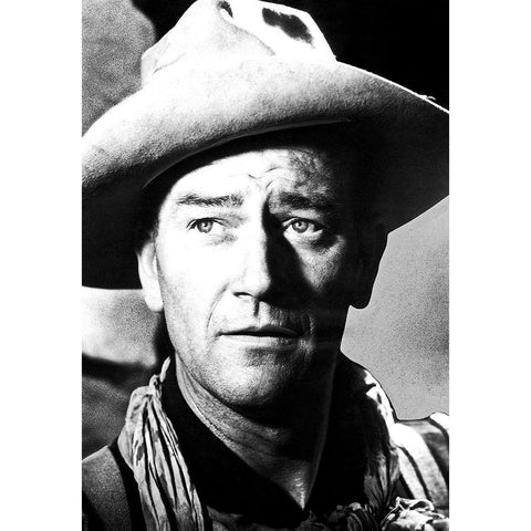 Fort Apache - John Wayne Black Modern Wood Framed Art Print with Double Matting by Hollywood Photo Archive