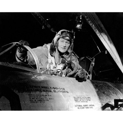 Jet Pilot - John Wayne Gold Ornate Wood Framed Art Print with Double Matting by Hollywood Photo Archive