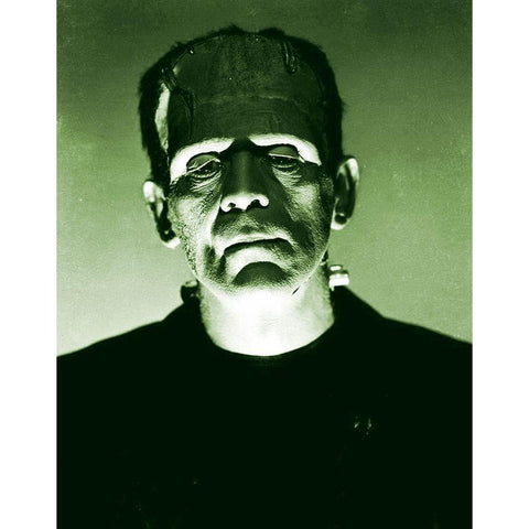 Boris Karloff - Frankenstein White Modern Wood Framed Art Print by Hollywood Photo Archive