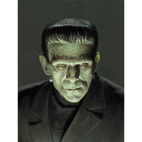 Boris Karloff - Frankenstein White Modern Wood Framed Art Print by Hollywood Photo Archive