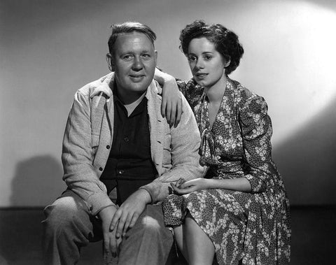 Charles Laughton with Elsa Lanchester Black Ornate Wood Framed Art Print with Double Matting by Hollywood Photo Archive