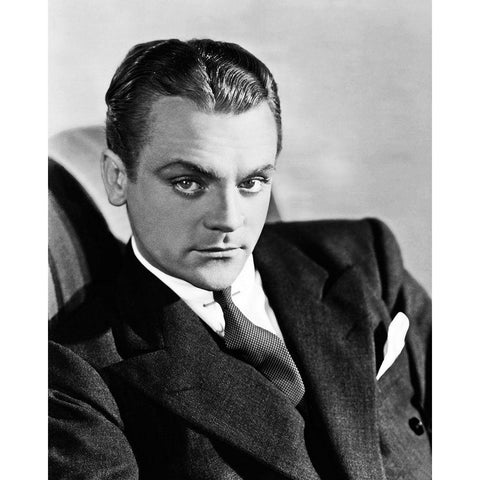 James Cagney White Modern Wood Framed Art Print by Hollywood Photo Archive