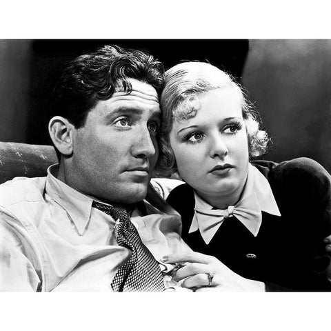 Spencer Tracy Black Modern Wood Framed Art Print with Double Matting by Hollywood Photo Archive