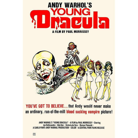 Andy Warhols Young Dracula Black Modern Wood Framed Art Print by Hollywood Photo Archive