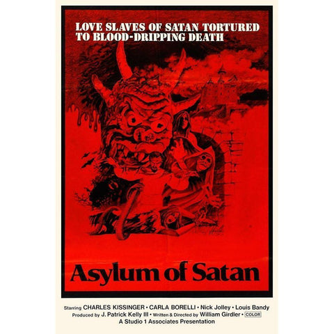 Asylum of Satan White Modern Wood Framed Art Print by Hollywood Photo Archive