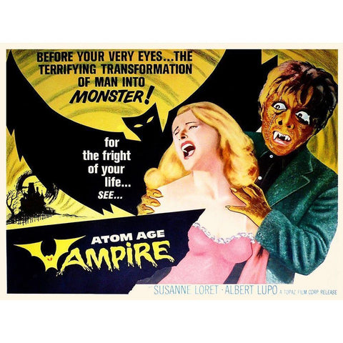 Atom Age Vampire Black Modern Wood Framed Art Print with Double Matting by Hollywood Photo Archive