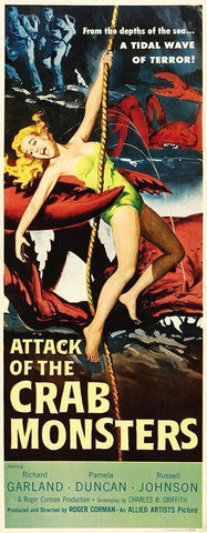 Attack of the Crab Monsters White Modern Wood Framed Art Print with Double Matting by Hollywood Photo Archive