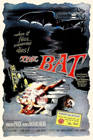 The Bat White Modern Wood Framed Art Print with Double Matting by Hollywood Photo Archive