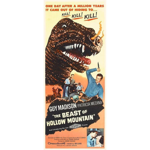 The Beast of Hollow Mountain Black Modern Wood Framed Art Print with Double Matting by Hollywood Photo Archive