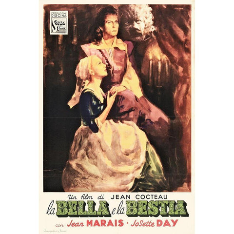 French - Beauty and the Beast - Bela et la Bette Black Modern Wood Framed Art Print with Double Matting by Hollywood Photo Archive