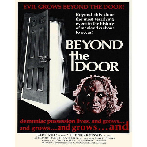 Beyond The Door White Modern Wood Framed Art Print by Hollywood Photo Archive