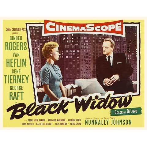 Black Widow Black Modern Wood Framed Art Print with Double Matting by Hollywood Photo Archive