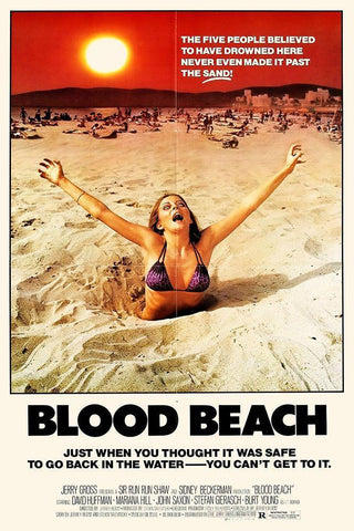 Blood Beach White Modern Wood Framed Art Print with Double Matting by Hollywood Photo Archive