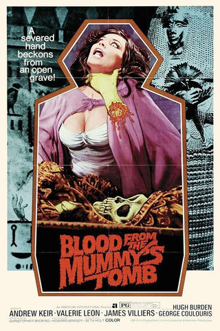 Blood From The Mummy s Tomb White Modern Wood Framed Art Print with Double Matting by Hollywood Photo Archive