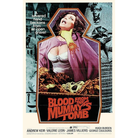 Blood From The Mummy s Tomb White Modern Wood Framed Art Print by Hollywood Photo Archive