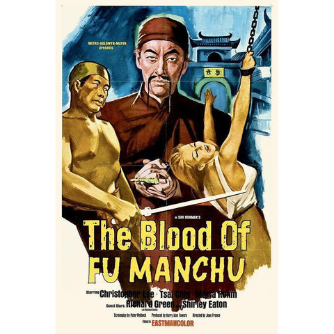 The Blood Of Fu Manchu White Modern Wood Framed Art Print by Hollywood Photo Archive