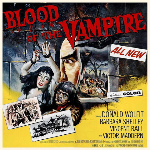 Blood of the Vampire Black Ornate Wood Framed Art Print with Double Matting by Hollywood Photo Archive