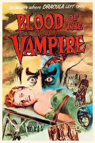 Blood of the Vampire Black Ornate Wood Framed Art Print with Double Matting by Hollywood Photo Archive