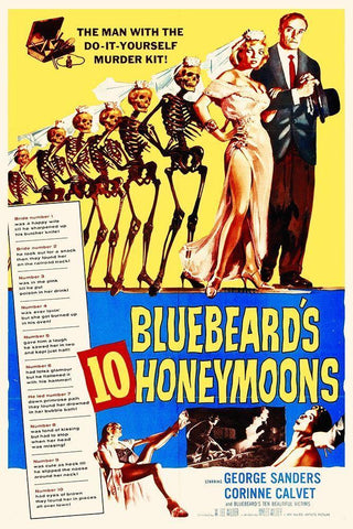 Bluebeards 10 Honeymoons White Modern Wood Framed Art Print with Double Matting by Hollywood Photo Archive