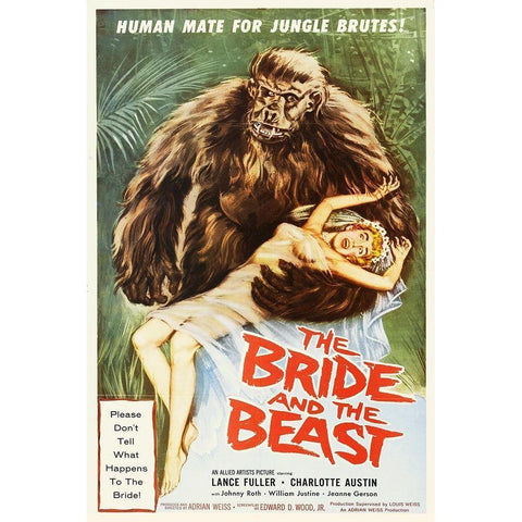 Bride and the Beast Gold Ornate Wood Framed Art Print with Double Matting by Hollywood Photo Archive