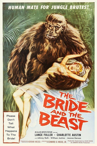 Bride and the Beast Black Ornate Wood Framed Art Print with Double Matting by Hollywood Photo Archive