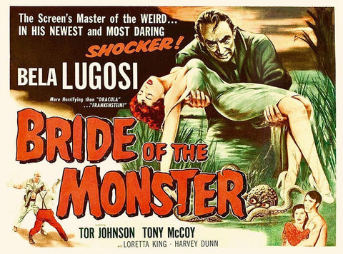 Bride of the Monster Black Ornate Wood Framed Art Print with Double Matting by Hollywood Photo Archive