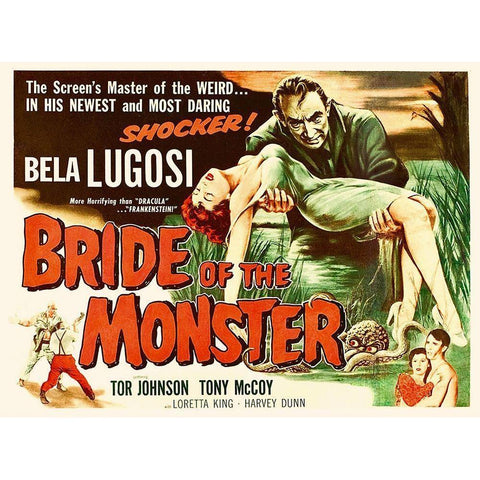 Bride of the Monster Black Modern Wood Framed Art Print with Double Matting by Hollywood Photo Archive